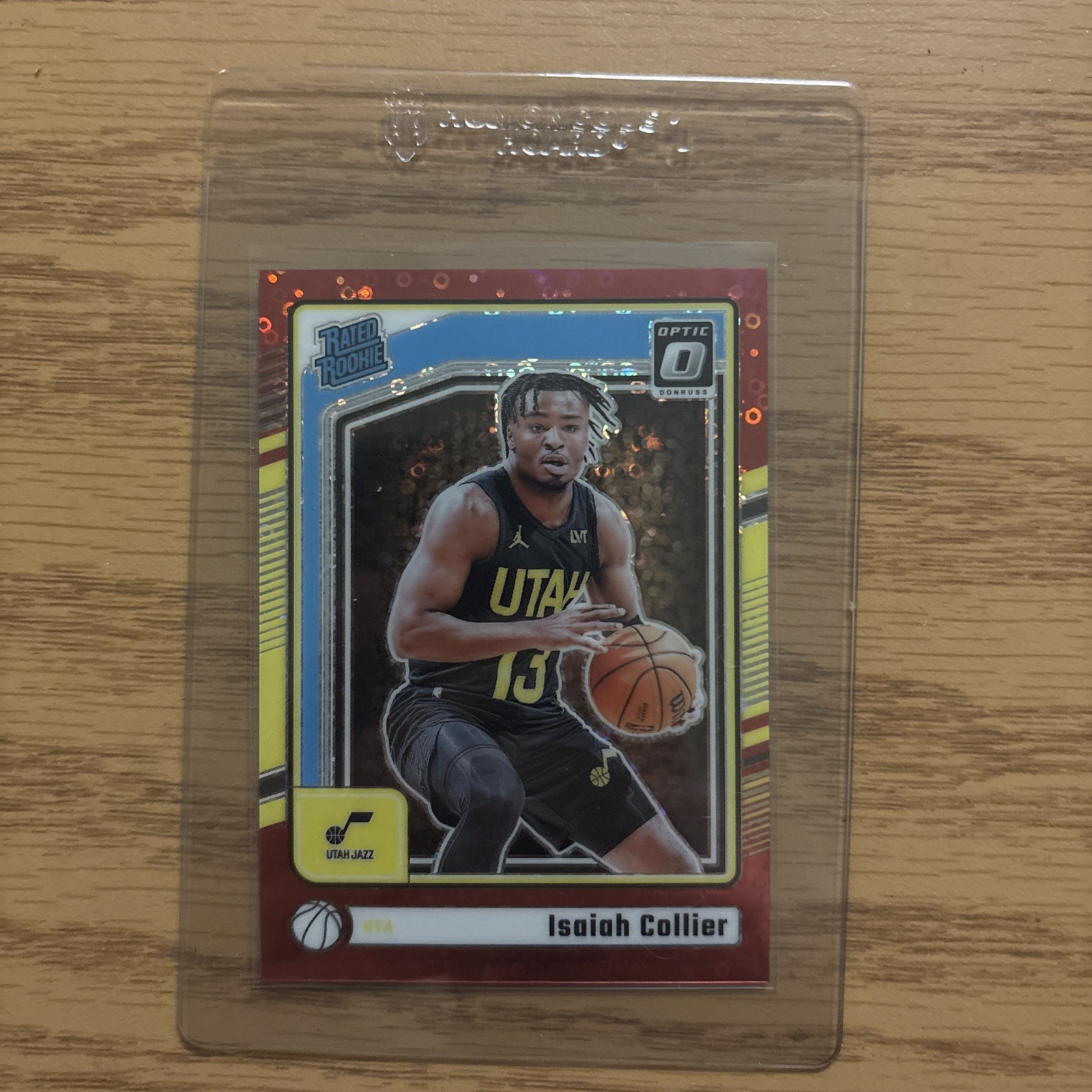 2024-25 Optic Isaiah Collier Glitter Red Prizm Rated Rookie #'ed 15/75 #295 RC