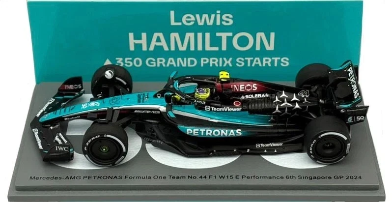 MODELLINO AUTO 1:43 SPARK F1 MERCEDES W15 HAMILTON SINGAPORE GP 2024 MODELLISMO - Immagine 4 di 4