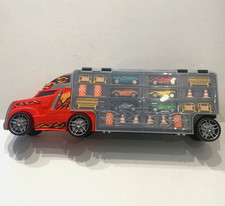 Kids Transport Car Carrier Truck Toy, 6 Die-Cast Vehicles  Road Accessories New
