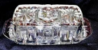 Vtg Anchor Hocking Star of David Crystal Glass Covered Butter, Pres-Cut, EXC