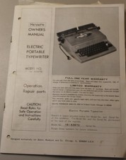 Vtg Sears Typewriter portable electric model 161.53970 BOOKLET ONLY thumbnail