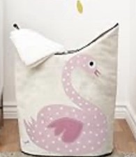 3 Sprouts Swan Kids Storage Bin Laundry Hamper Organiser Basket BNWT rrp £35