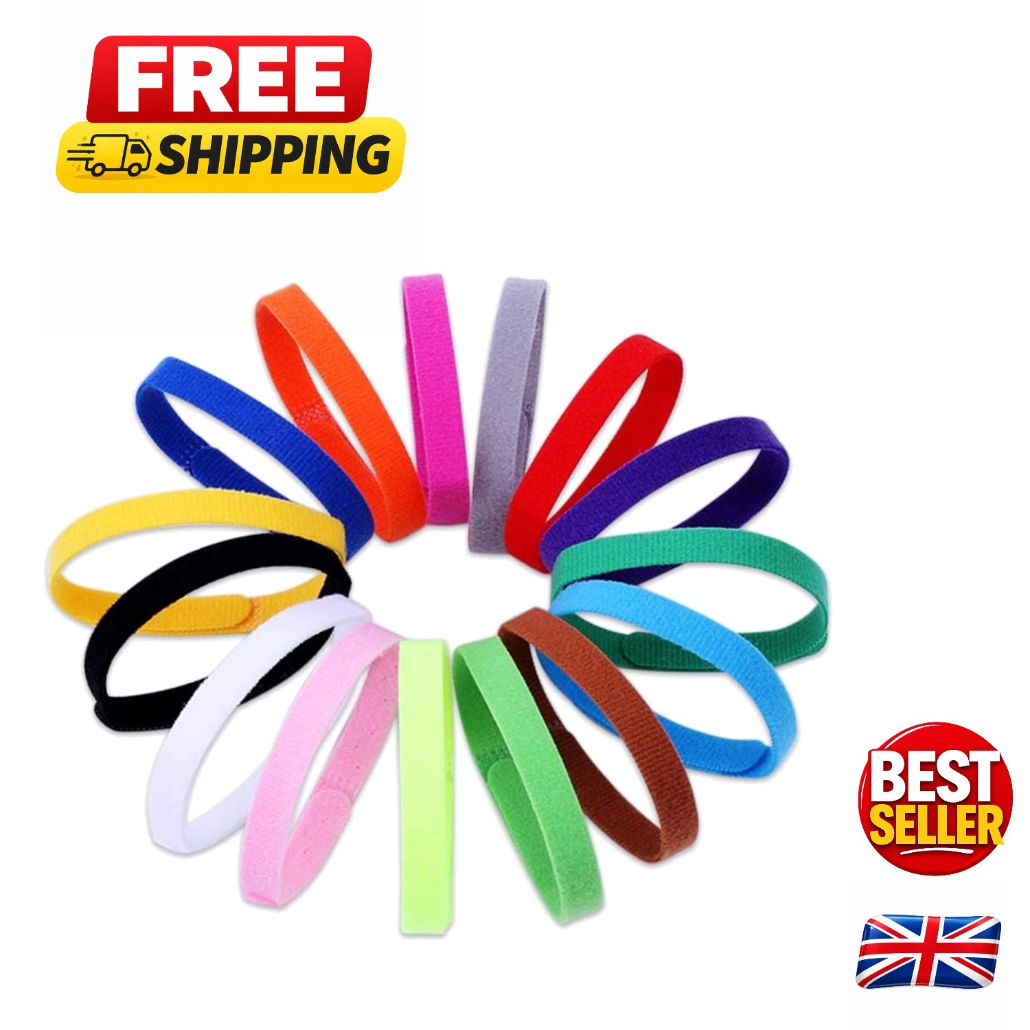 Gentle Fit 15 Color Puppy Whelping ID Bands - Adjustable, Soft, 30cm Collars