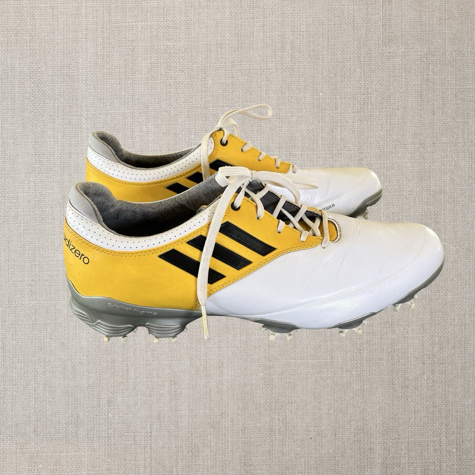 ADIDAS Adizero EVG-791003 Men's Golf Shoes White Yellow Black Size 10 thumbnail 3