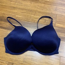 Victoria's Secret Very Sexy Push Up Bra Navy Blue Size 34DD Satin Y2K Underwire