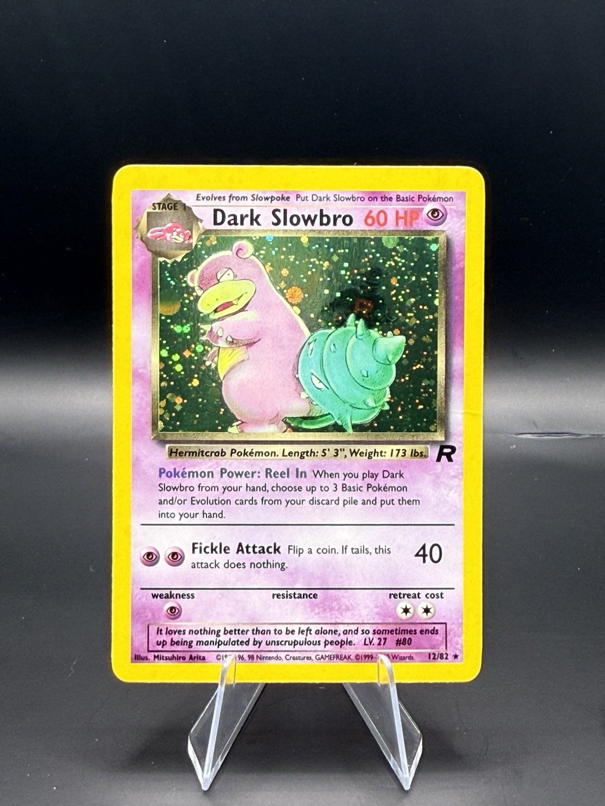 VINTAGE Dark Slowbro TCG 12/82 Team Rocket Holo Rare Pokemon Card NM