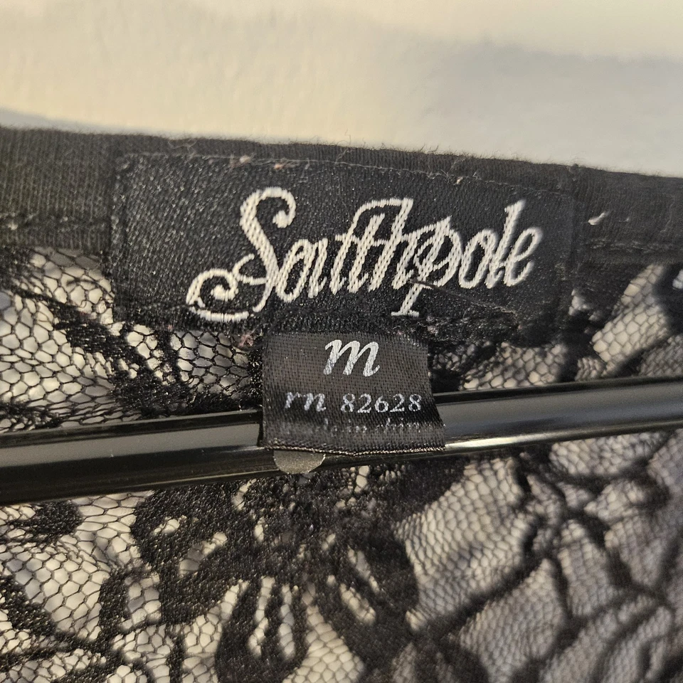 Vintage Y2K Southpole Top Womens M Glitter Bling Mall Goth Grunge Streetwear - Image 3 of 4