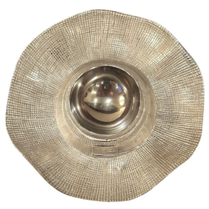 Halloween Grande 2 Piezas Plata Metal Sólido Bruja Sombrero Chip Dip Araña Cuenco Set Foto 3 de 4