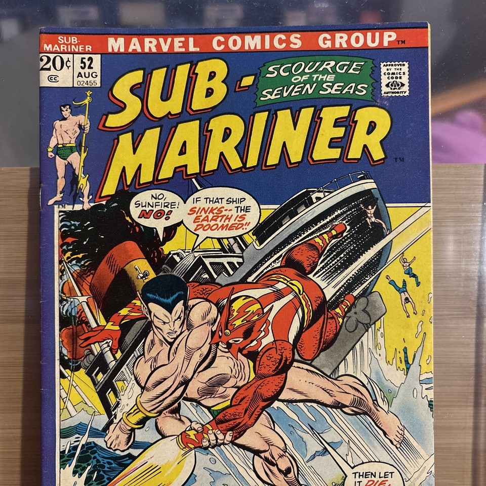 Marvel Comic Book Sub-Mariner Volume 1 Issue 52 August 1972 1st Dragon ...