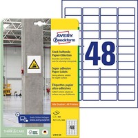 Avery Zweckform Power-Etiketten L7873-20 Weiß 45,7 X 21,2 Mm, 20 Blatt