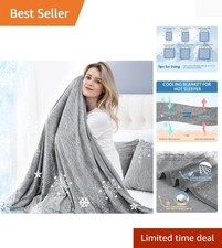 Luxurious Cooling Blanket for Hot Sleepers - Lightweight Throw 50" x 70" Grey
