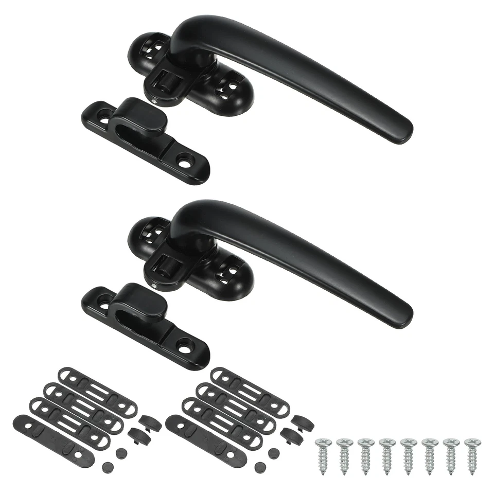 Pour 2pack Poignée Fenêtre Alliage Aluminium Verrou Coulissant Noir Droite - Photo 1/4