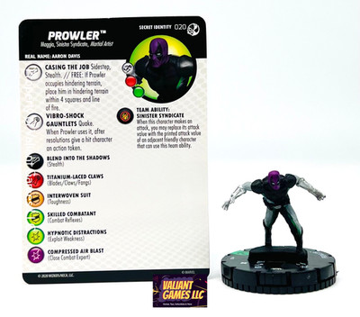 Marvel Heroclix Prowler #020 w/ Card Venom Spider-Man Absolute Carnage Set