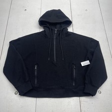 Old Navy Active Hoodie Sweatshirt Womens M Black 1/4 Zip Dynamic Fleece Pockets