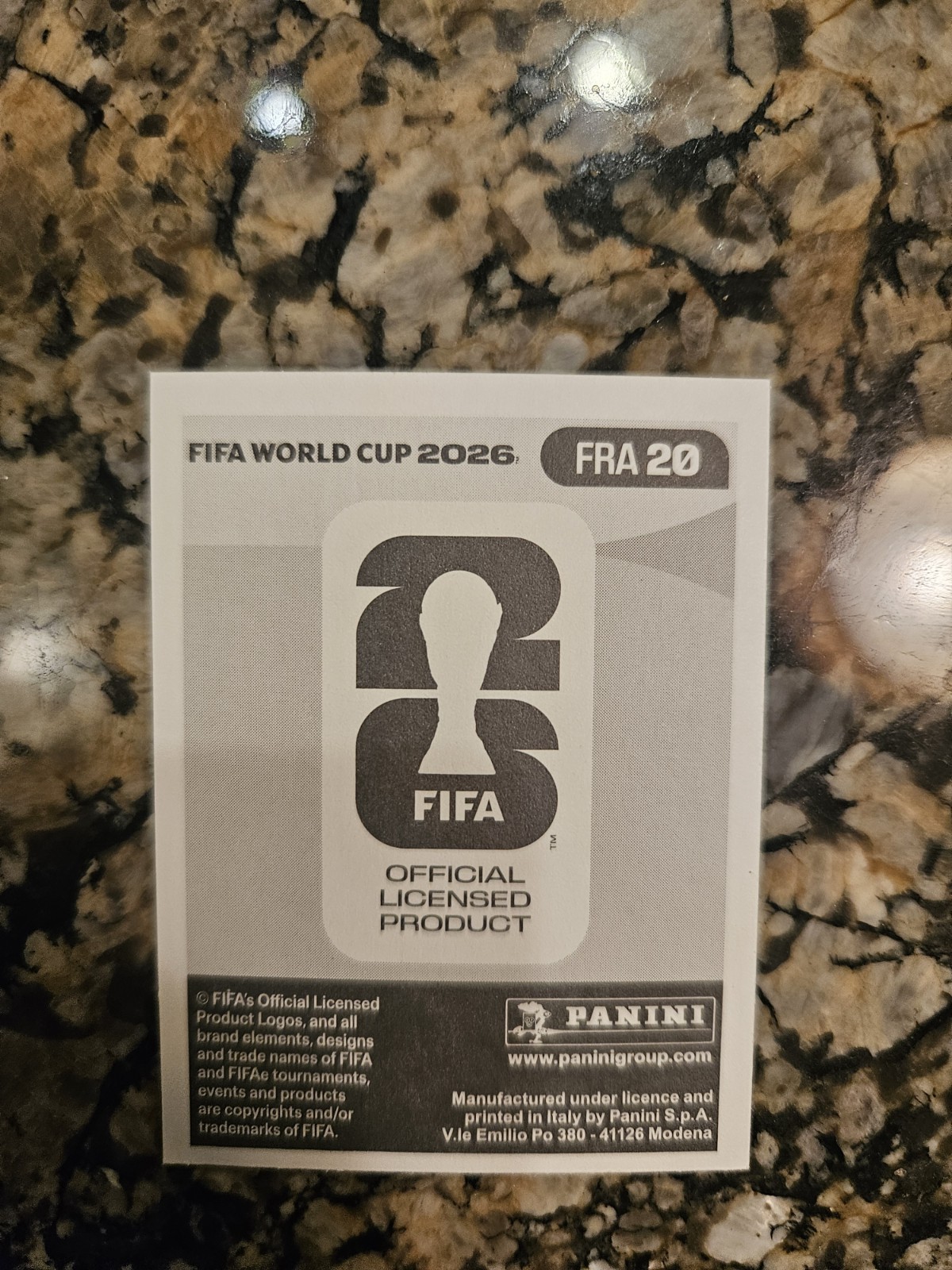 2026 Panini World Cup Sticker Kylian Mbappe #FRA20 view 2