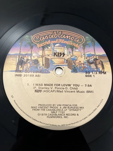 Kiss - I Was Made For Lovin You/ Charisma 12" Casablanca Vinyl Single Nbd 20169