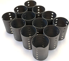 VINTAGE JUMBO MAGNETIC HAIR ROLLERS 2" CURLERS GRAY PLASTIC SETTERS SET OF 12