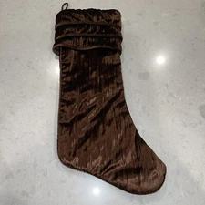 Villa Bacci Christmas Stocking 2013 Hobby Lobby Brown Velvet