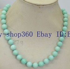 Pretty 8mm Green Amazonite Round Gemstone Beads Necklace 18'' AAA