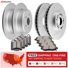 Front Rear Drilled Brake Rotors & Ceramic Pad For Lexus GS300 GS400 GS430 IS300