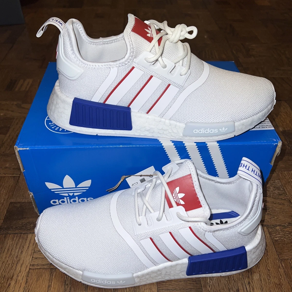 Nmd r1 red white blue sale