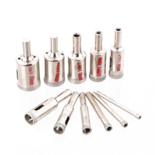 11pcs 4mm-22mm Diamond Coated Drill Bit Hole Glass Cutter Saw