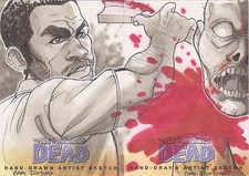2013 WALKING DEAD COMIC SERIES TWO CAMI FORTUNA 2 PANEL DOUBLE SKETCH CARD 1/1