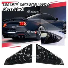 GT-Style Rear Side Window Louver Scoop Cover Gloss Black For Ford Mustang 2024+