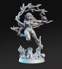 Alura, Female Forest Dryad Miniature Pinup - Woman Leaf Bikini D&D DnD RPG