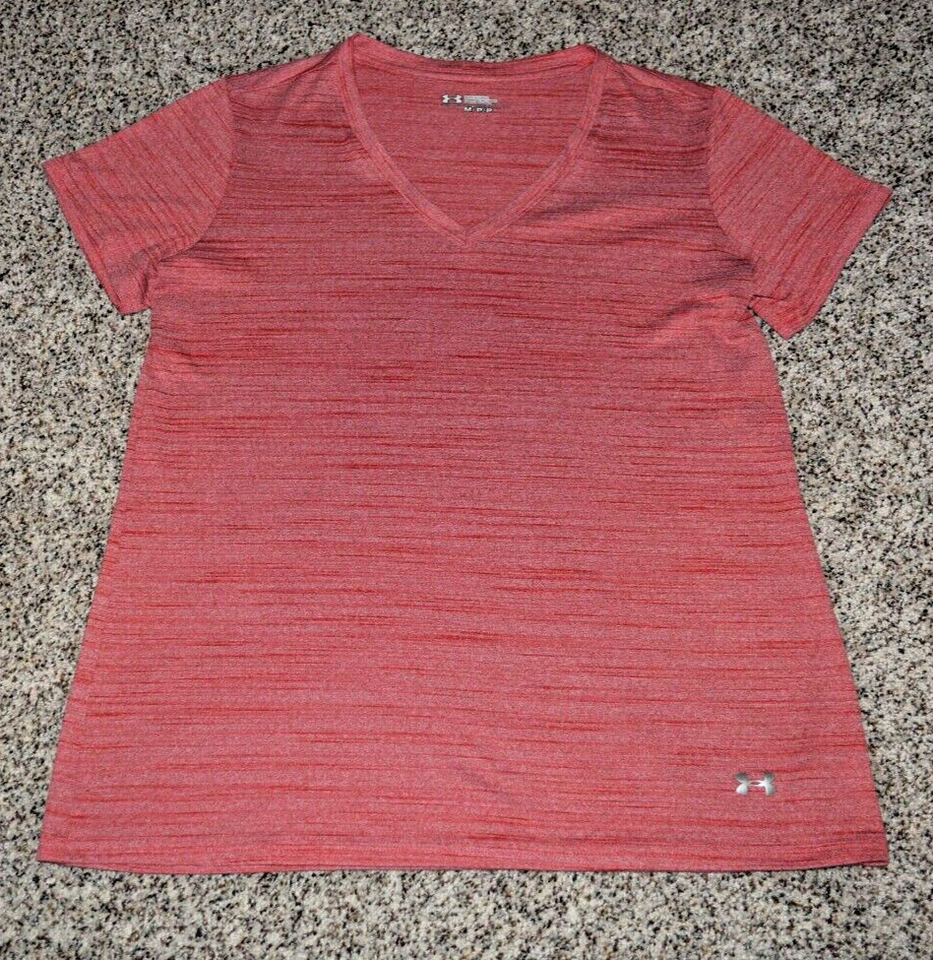 Under Armour Women's Medium ShortSleeve Red Heather VNeck Activewear