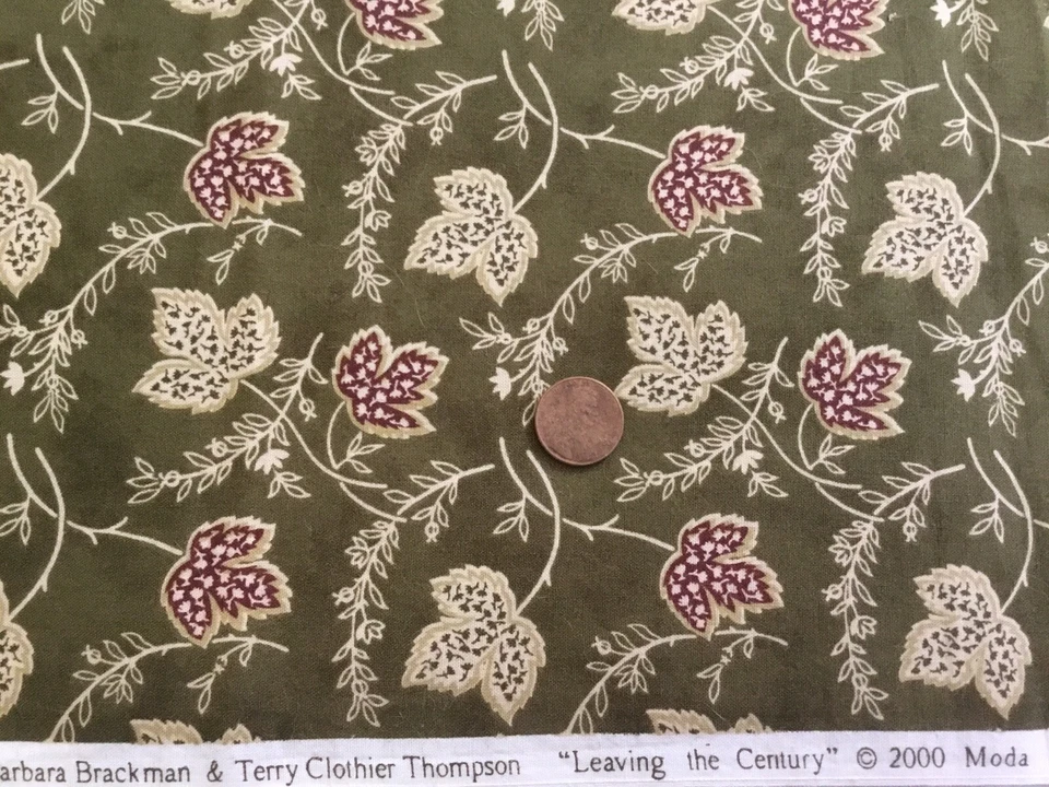 MODA Barbara Brackman/ Terry Clothier Thompson “Leaving the Century” 1 Yard 15” - Image 2 of 2