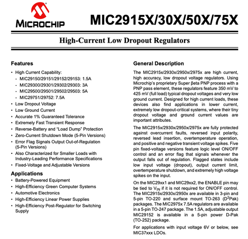 (10) Microchip MIC29152BT 1.5-Amp LDO Adjustable Voltage Regulators TO-220-5 - Picture 2 of 2