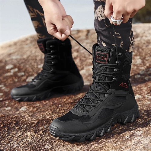 Botas tácticas militares para hombre Botas de senderismo Impermeables Ligeras Botas de combate - Imagen 10 de 17
