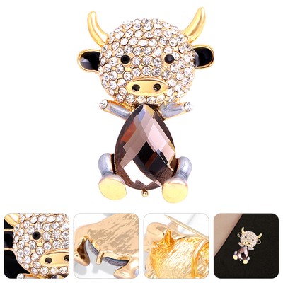 2021 Chinese Zodiac Brosche Cattle Breastpin Brosche Pin Frauen Breastpin