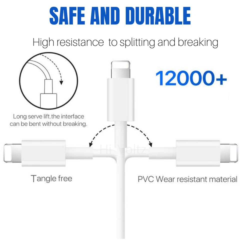 1/3/5 Lot 3/6Ft USB Charger Cable For Apple iPhone 13 12 11 8 7 6 Charging Cable - Image 3 of 4
