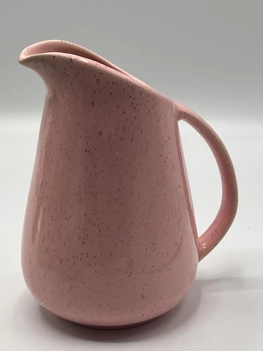 Mid Century Pink Speckled 6.5” Pitcher 20oz VTG Ceramic California Pottery