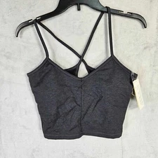 All In Motion Allover Cozy Light Support Cami Sports Bra Womens Medium Black