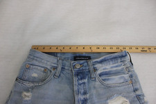 Aeropostale Distressed 90s High-Rise Cut-Off Denim Shorts Button Fly Women's 6