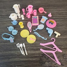 Barbie Cookware, Kitchen Vanity Hair Accessories Pots Pans Diorama Supplies 35pc
