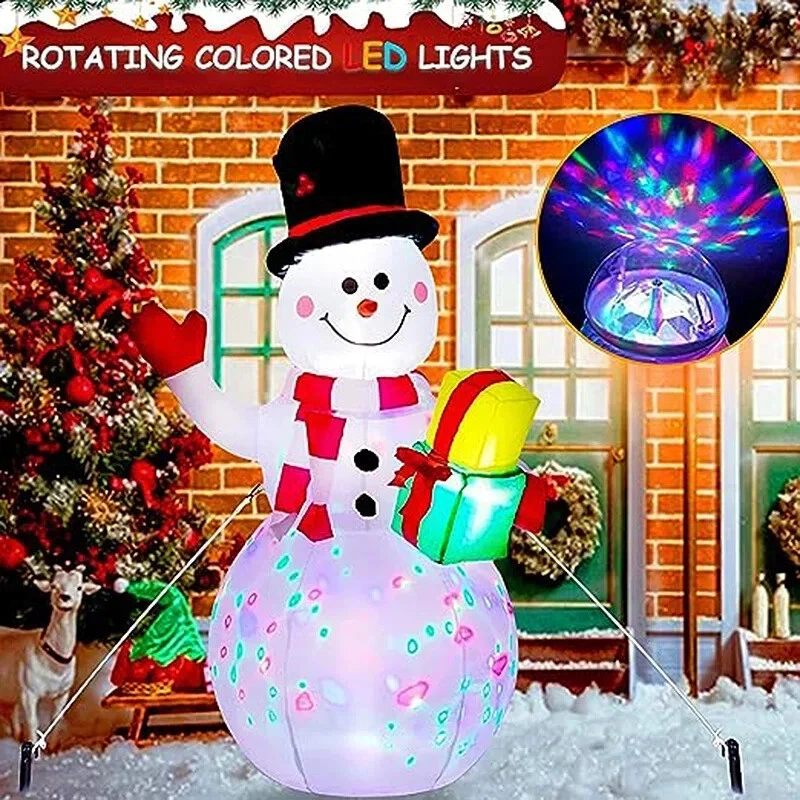 5ft Lighted Outdoor Christmas Snowman Decoration w 360 Roating