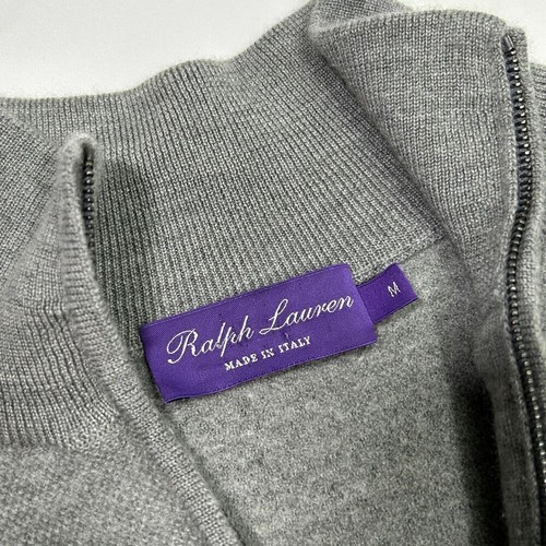 Ralph Lauren Purple Label Wool Cashmere Quarter-Zip Pullover Sweater Womens Med - Picture 5 of 7