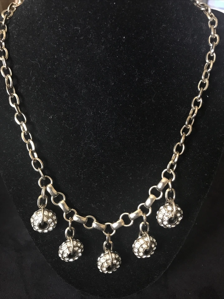 Ann Taylor 限量版金色水晶圆圈声明项链 — 第 2/4 张图片