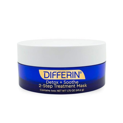 Differin Clay Face Mask, Detox and Soothe 2 Step Treatment 1.75 oz