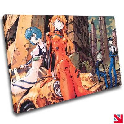 NEON GENESIS EVANGELION ANIME LEINWAND Wandkunst Bilddruck
