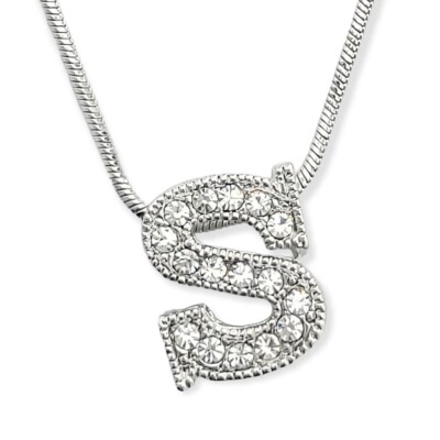S Letter Pendant Made With Swarovski Crystal Initial New Necklace Jewelry Gift