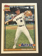 1991 TOPPS  CRAIG BIGGIO  #565 RARE PRINT VARIATION LINES VISIBLE OVER NAME
