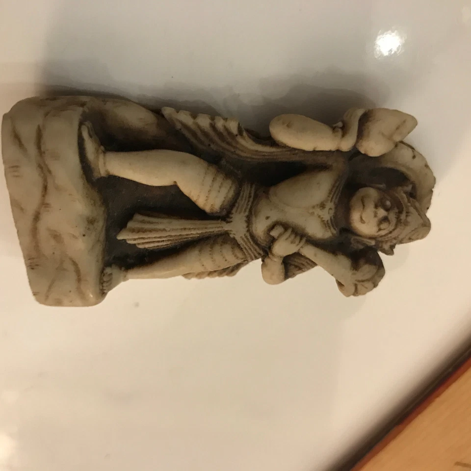 Estatua de piedra de jabón hecha a mano vintage de 2,5" mono Hanuman NOI Foto 3 de 4