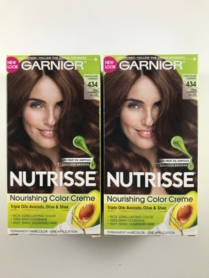 (2 Boxes) Garnier Nutrisse Haircolor 434 - DEEP CHESTNUT ...