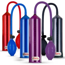 LeLuv Penis Pump Easyop Premium Bgrip 8.25 x 2.25 Inch Cylinder | Bright Colors