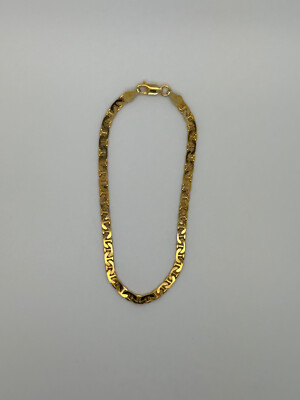 8'' Gold Plated Sterling Silver Mariner Bracelet - 3.5 mm